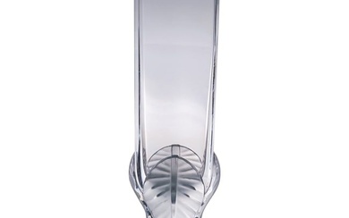 Lalique France "Lucca" Crystal 4 Sided Vase