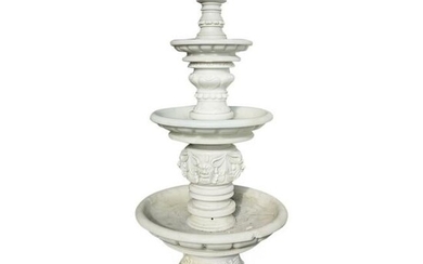Large Italian Carved Marble Fountain