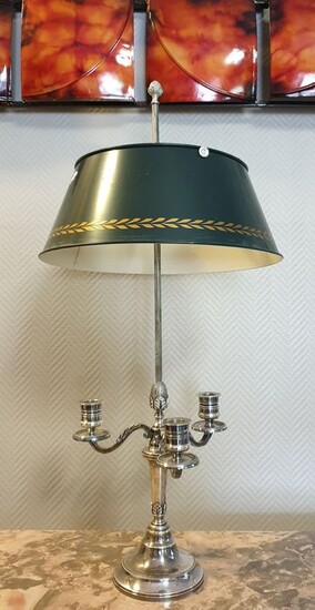 Large hot water bottle lamp in silver metal and sheet metal - Empire Style - Silver plated - 19th century