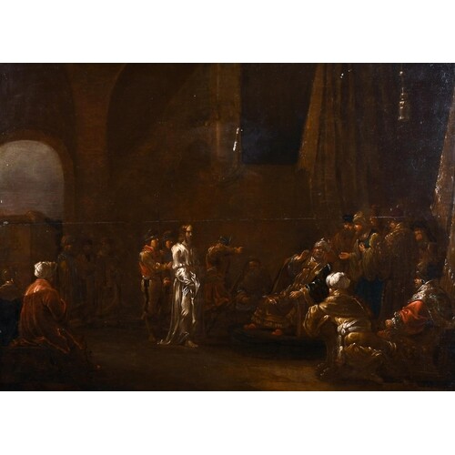Late 17th Century Dutch School. ‘Christ before Caiaphas’, Oi...