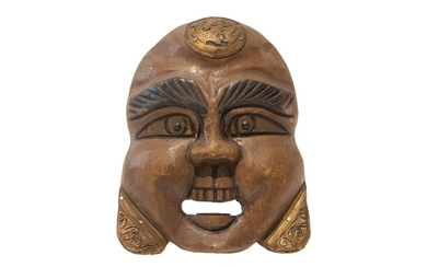 Laughing wooden mask China | Lachende Holzmaske China