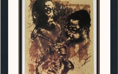 Leroy Neiman NY Jazz Museum The Bebop Era Bird & Diz Custom Framed Print