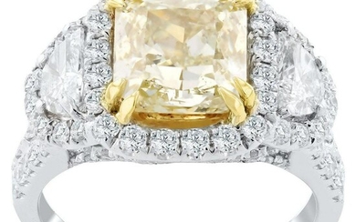 Light Yellow Diamond 18KT White and Yellow Gold Ring