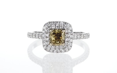 Lilo Diamonds - GIA Certificate - 14 kt. White gold - Ring - 0.68 ct Diamond - Diamond, 0.46 D-F/VS