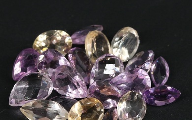Loose 18.70 CTW Amethyst and Citrine Lot