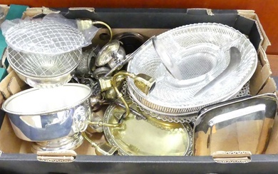 Lot details A collection of silver plated items and metal...