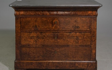 Louis Philippe Style Marble Top Walnut Chest #1