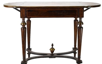 Louis XVI Style Carved Marquetry Pembroke Table