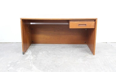 Low Minimalist Mid-Century Modern Wooden Office Desk