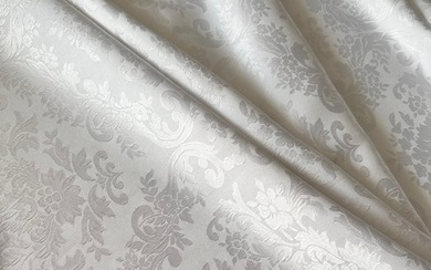 Luxurious and antique white San Leucio damask fabric French Rococo style - 2.80 x 2.50 m. - Upholstery fabric - 2.8 m - 2.5 m