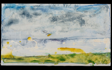 MARIO SCHIFANO (1934-1998) Paesaggio anemico 1970-72 smalto su tela cm 45x80 firmato...