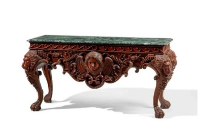 Mahogany Lions and Cheurb Console Table