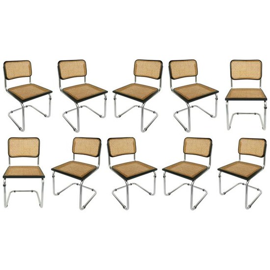 Marcel Breuer Knoll Cesca Set of 8 Cane Dining Chairs
