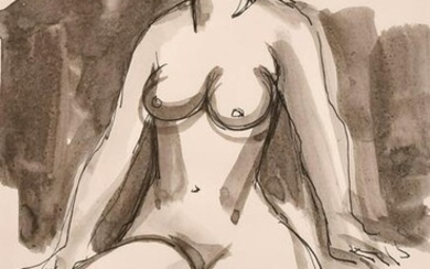 Mary Krishna, A study of a nude female figure, pastel