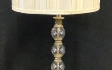 Mid Century Metal Floor Lamp W Glass Orbs & Shade