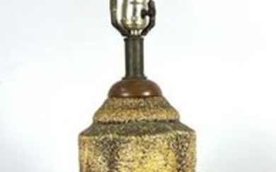 Mid Century Modern Lava Glaze Table lamp. Open work de