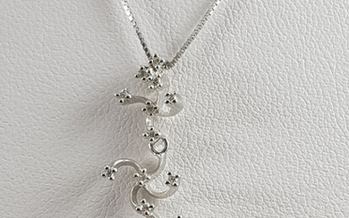 Miluna - 18 kt. White gold - Necklace with pendant - 0.08 ct Diamond