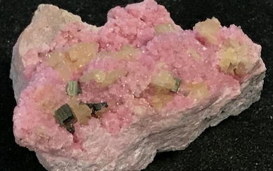 Mined Tinzenite on Rhodonite Crystal Cluster