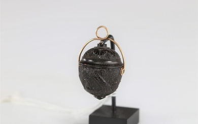 Miniature carved walnut with the arms of Louis XV