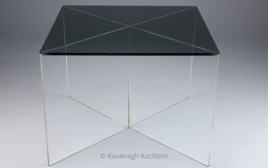 Mod Space Age Smoke Plexiglass Side Coffee Table