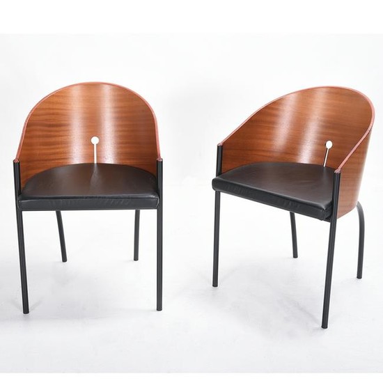 Modernist Style Pair of Bucket Chairs.