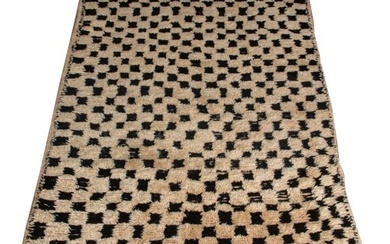 Moroccan High Atlas Shag Checkered Rug, 11' x 5'