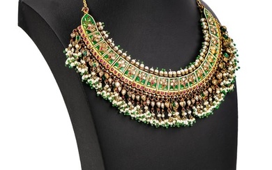 Mughal Gold, Diamond, Ruby, & Emerald Collar
