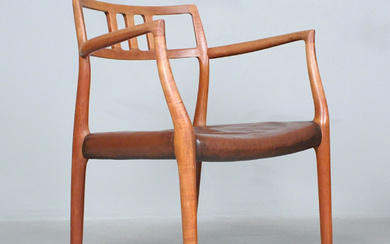 NIELS OTTO MØLLER for JL Moller's furniture factory. Chair/armchair, model 64, teak, Denmark, 1960s.