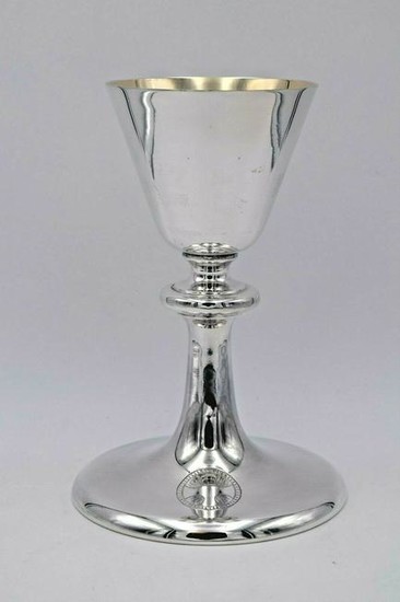 Nice Antique All Sterling Silver Chalice + 8 1/4" ht. +