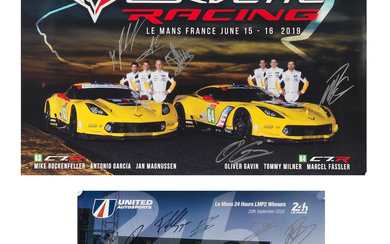 Nine Le Mans 24 Hours racing team signed posters