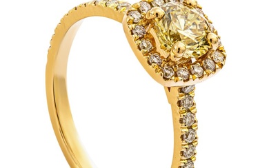 No Reserve Price - 0.89 tcw Diamond Ring - Diamond - 14kt gold - Yellow gold - Ring