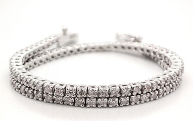 ***No Reserve Price*** 1.20 Carat Pink Diamond Bracelet - 14 kt. White gold - Bracelet