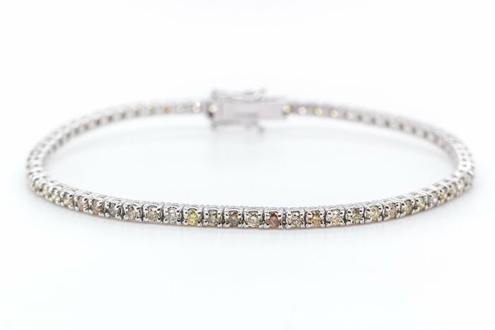 No Reserve Price - 1.83 tcw - 18 kt. White gold - Bracelet Diamond