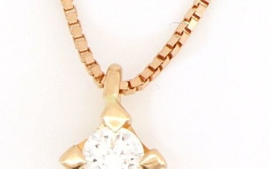 No Reserve Price - Necklace with pendant - 18 kt. Rose gold Diamond (Natural)