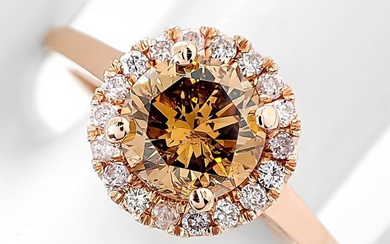 No Reserve Price - Ring Rose gold - 1.39 tw. Diamond (Natural coloured)