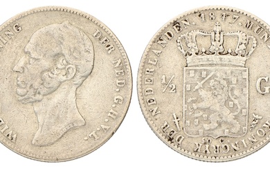 No reserve - ½ gulden. Willem II. 1847. Fraai +.