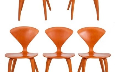 Norman Cherner Beech Wood Dining Chairs, 8