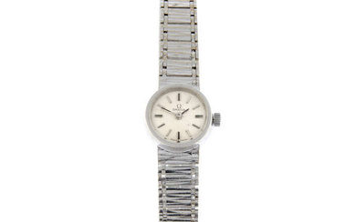 OMEGA - a 9ct white gold bracelet watch, 14mm.