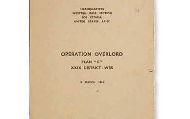 OPERATION OVERLORD: WESTERN BASE SECTION PLAN.