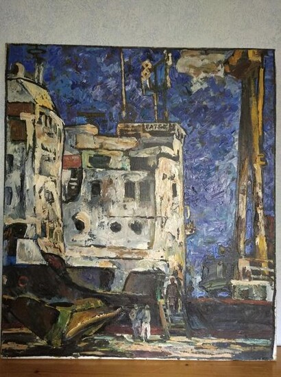 Oil painting Near the ship Tvapinov Egor