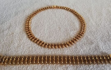 Oro, artesanal italiano, orfebrería antigua, primera mitad del siglo XX - 18 kt. Gold - Bracelet, Set