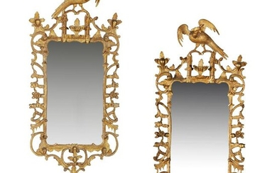 PAIR OF GEORGE III STYLE GILTWOOD MIRRORS, IN THE