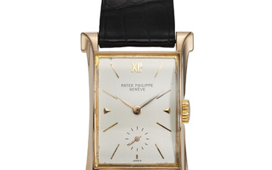 PATEK PHILIPPE, REF. 2441, “EIFFEL TOWER”, A FINE AND RARE 18K ROSE GOLD RECTANGULAR-SHAPED WRISTWATCH WITH SUBSIDIARY SECONDS