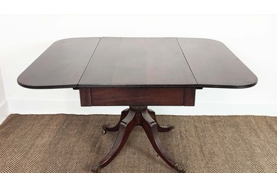 PEDESTAL PEMBROKE TABLE, Regency mahogany with a pair of dro...