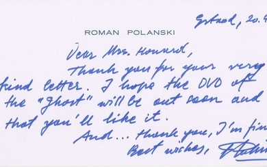 POLANSKI ROMAN: (1933- ) French-born Polish Film Director, Academy Award winner. A.L.S., R Polan...