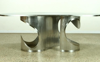 POLISHED STAINLESS STEEL TABLE MANNER MARIA PERGAY