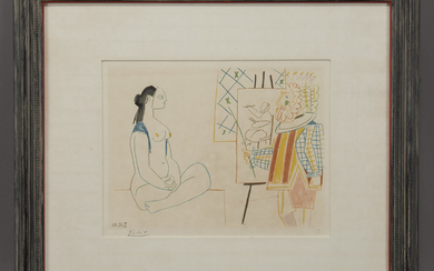 Pablo Picasso "Untitled" color lithograph.