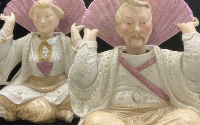 Pair Asian Bisque Nodder Figurals