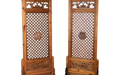 Pair Of Wood Panel Screens