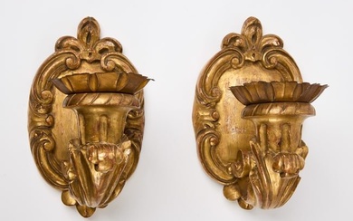 Pair of Carved Gilt Wall Sconces